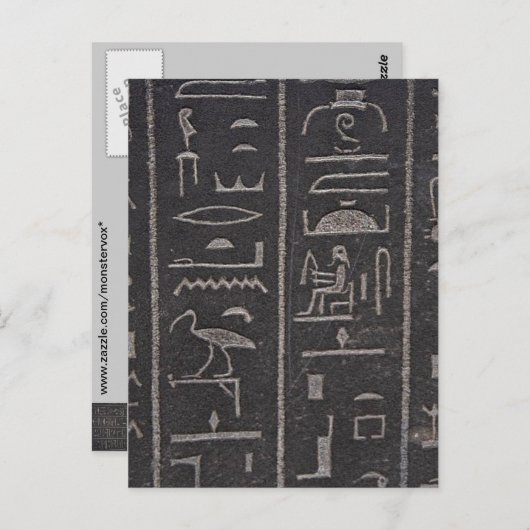 Egyptisch Hieroglyphs Briefkaart (Voorkant / Achterkant)
