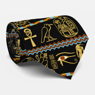 Egyptisch Hieroglyphs oog van het Horuspatroon Stropdas