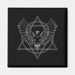 Egyptisch Horus Oog en Kat met Vleugels Tanktop Magneet