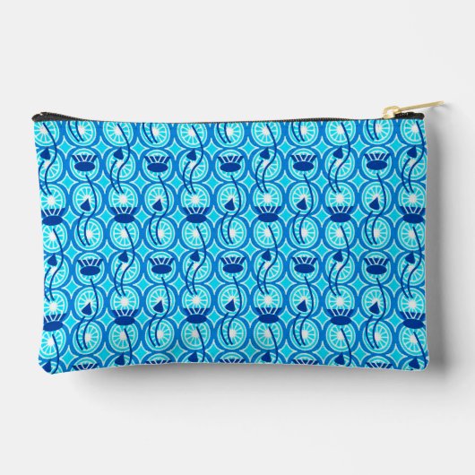 Egyptisch Lotus Pattern, Cobalt Blue en Turquoise Etui (Achterkant)