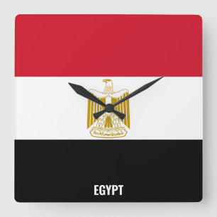 Egyptisch nationaal vlagpatriottisch vierkante klok