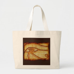 Egyptisch oog van het ouderlijk papyrus-effect kun grote tote bag