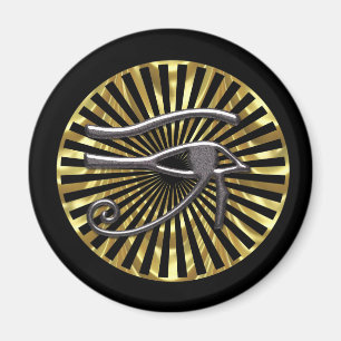 Egyptisch oog van Horus Gold en Black Magneet