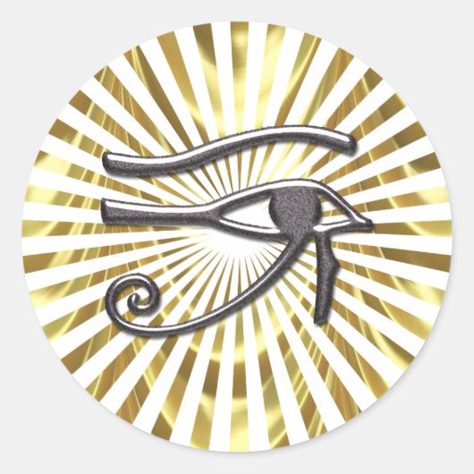 Egyptisch oog van Horus Gold en Black Ronde Sticker (Voorkant)