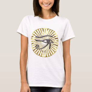Egyptisch oog van Horus Gold en Black T-shirt