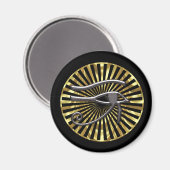Egyptisch Oog van Horus Goud en Zwart Magneet (Voorkant / Achterkant)