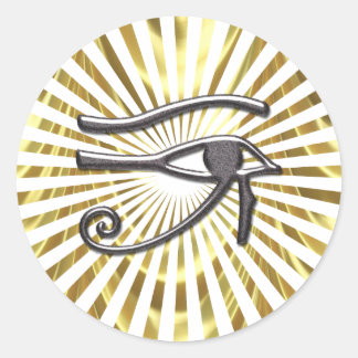 Egyptisch Oog van Horus Goud en Zwart Ronde Sticker