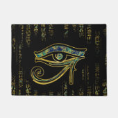 Egyptisch oog van Horus over hiërogliefen en marme Deurmat (Voorkant)