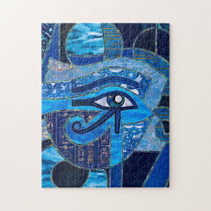Egyptisch oog van paarden - Wadjet - gemengde text Legpuzzel
