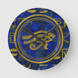 Egyptisch oog van paarden - Wadjet Lapis Lazuli Ronde Klok