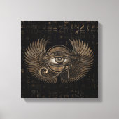 Egyptisch oog - Wadjet Gold Canvas Afdruk (Voorkant)