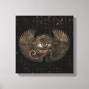 Egyptisch oog - Wadjet  Gold Canvas Afdruk