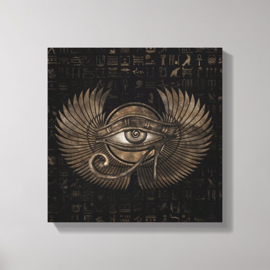 Egyptisch oog - Wadjet  Gold Canvas Afdruk (Voorkant)