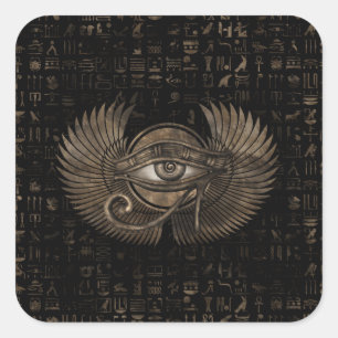 Egyptisch oog - Wadjet  Gold Vierkante Sticker