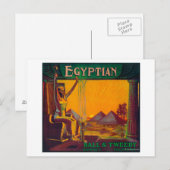 Egyptisch Oranje LabelDowney, CA Briefkaart (Voorkant / Achterkant)