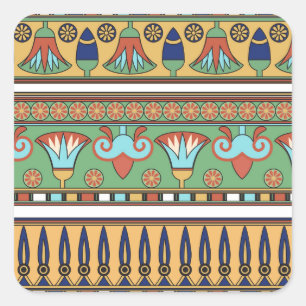 Egyptisch Ornament  Collectie Vierkante Sticker