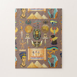 Egyptisch Oud Hiërogliefenpatroonsymbool Legpuzzel