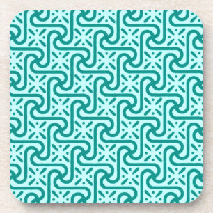 Egyptisch patroon van tegels, turquoise en aqua bier onderzetter