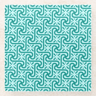 Egyptisch patroon van tegels, turquoise en aqua glazen onderzetter