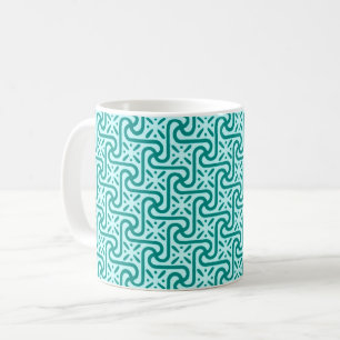 Egyptisch patroon van tegels, turquoise en aqua koffiemok