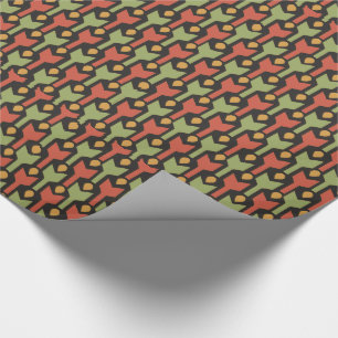 Egyptisch rood groen pijlpatroon inpakpapier