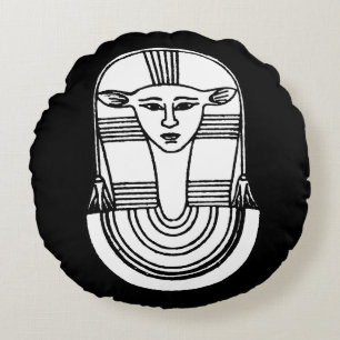 Egyptisch symbool: Hathor Rond Kussen
