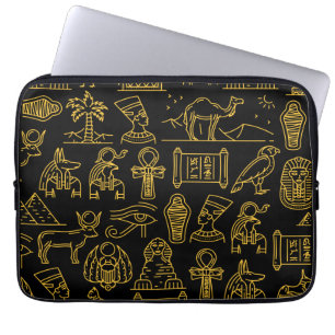 Egyptisch Symboolpatroon voor schrijfwijze Laptop Sleeve