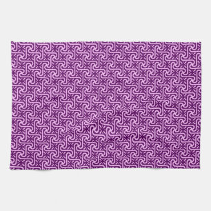 Egyptisch tegelpatroon, amethyst en orchidee theedoek