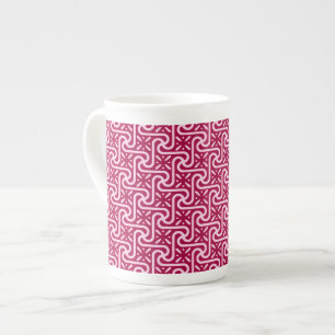 Egyptisch tegelpatroon, Bourgogne en roze Porselein Kop