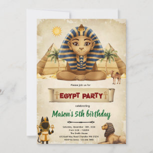 Egyptisch thema feest uitnodiging