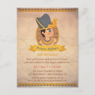 Egyptisch Thema Feestje voor Kinderen met een fara Kaart
