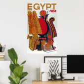Egyptisch  toerisme in de luchtvaartantenne poster (Thuiskantoor)