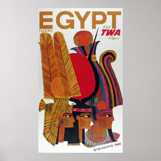 Egyptisch  toerisme in de luchtvaartantenne poster (Voorkant)