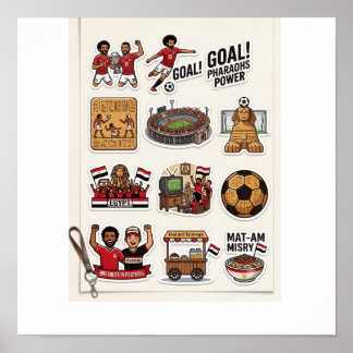 Egyptisch Voetbal Wedstrijd Dag Sticker Pakket - F Poster