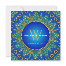 Egyptisch Zon Sparkle Blauwgroen Goud Monogram