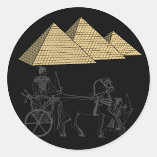 Egyptische aanhangers en Giza Pyramids Ronde Sticker