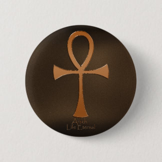 Egyptische ANKH-Buttonnen met kopereffect Ronde Button 5,7 Cm