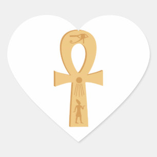 Egyptische Ankh Hart Sticker