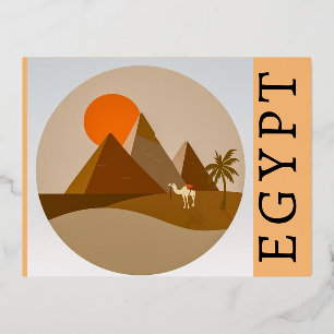 Egyptische ansichtkaart folie feestdagen briefkaart