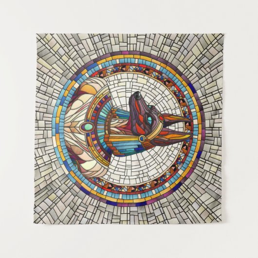 Egyptische Anubis - Mozaïek kunst Wandkleed (Voorkant (horizontaal))