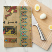 Egyptische Anubis Ornament op papyrus Theedoek (Quarter Fold)