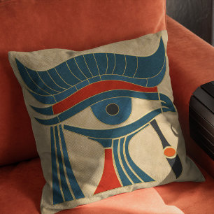 Egyptische Art Deco Oog van Horus Kussen