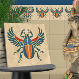 Egyptische Art Deco Scarab Kever Tegeltje