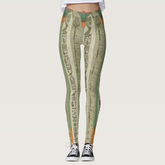 Egyptische Art Print Leggings (Voorkant)