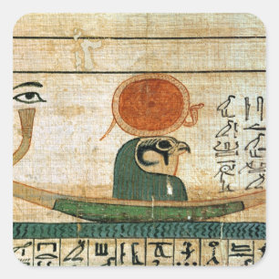 Egyptische begrafenis papyrus vierkante sticker