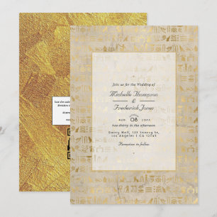 Egyptische bekende QR-code RSVP Weddenschap Kaart