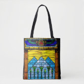 Egyptische Canvas tas in Tiffany-stijl, Pyramid (Voorkant)