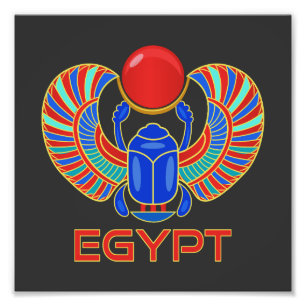 Egyptische carab met het woord Egypte Foto Afdruk