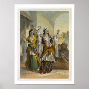 Egyptische dansmeisjes die de Ghawazi op R Poster