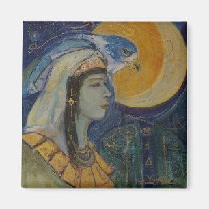 Egyptische Falcoln Moon Goddess Magnet Magneet